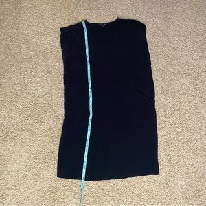 Eileen Fisher tencel short sleeve size petite small black box dress with pockets